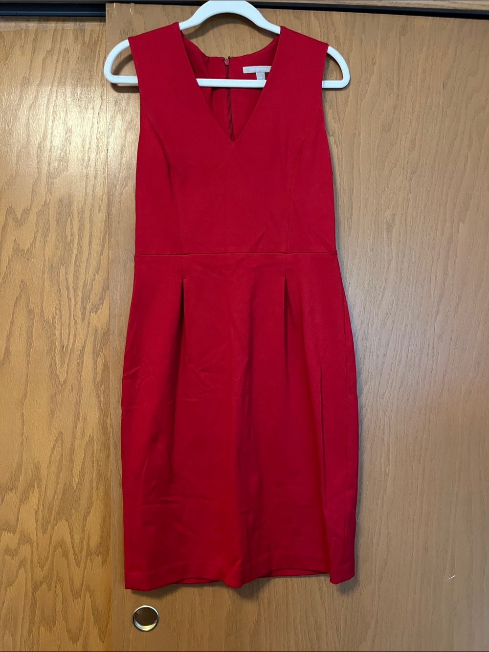 Banana Republic Red V-Neck Sheath Dress